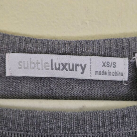 Subtle Luxury Mixed Media Sweater Printed Fabric Cashmere Silk Blend Size XS/S - Picture 8 of 9